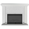 ACME Nysa Fireplace, Mirrored & Faux Crystals