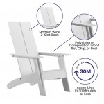 Flash Furniture Sawyer White Modern Adirondack Chair JJ-C14509-WH-GG