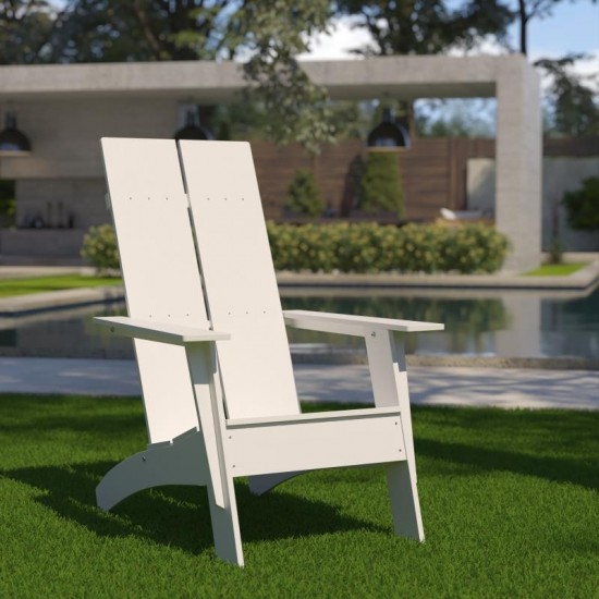 Flash Furniture Sawyer White Modern Adirondack Chair JJ-C14509-WH-GG