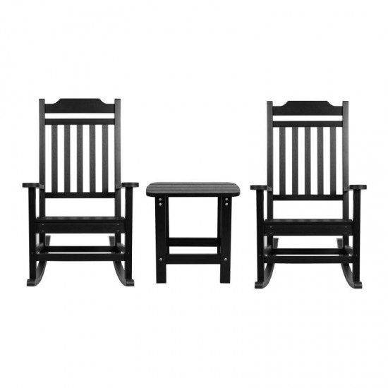 Flash Furniture Winston Black Table and 2 Chair Set JJ-C14703-2-T14001-BK-GG