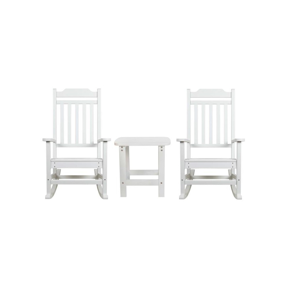 Flash Furniture Winston White Table and 2 Chair Set JJ-C14703-2-T14001-WH-GG