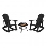 Flash Furniture Savannah 2PK Black Rockers-Fire Pit JJ-C147052-202-BK-GG