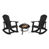Flash Furniture Savannah 2PK Black Rockers-Fire Pit JJ-C147052-202-BK-GG