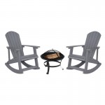 Flash Furniture Savannah 2PK Gray Rockers-Fire Pit JJ-C147052-202-GY-GG