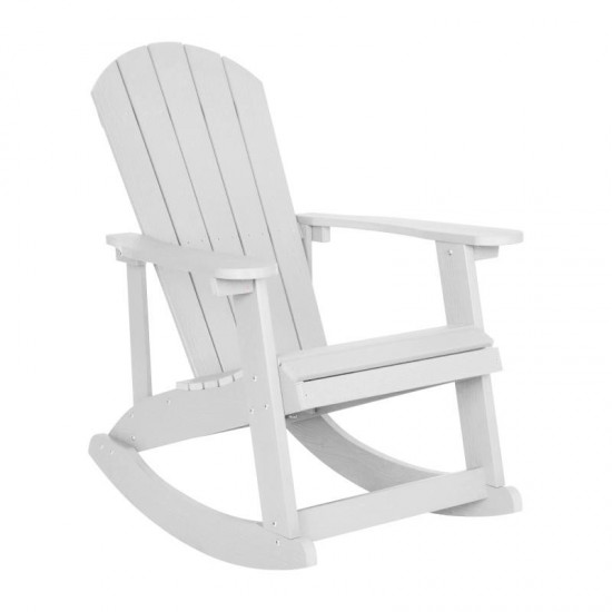 Flash Furniture Savannah 2PK White Rockers-Fire Pit JJ-C147052-202-WH-GG