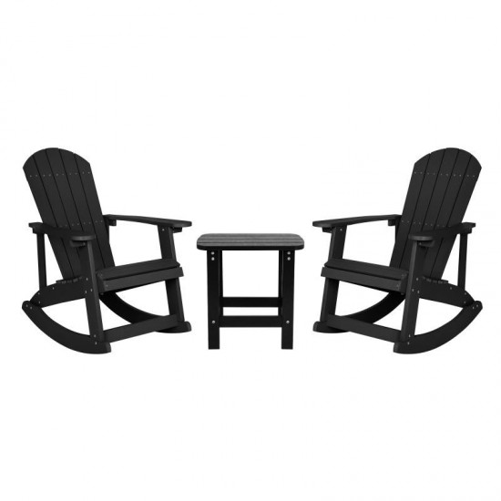 Flash Furniture Savannah 2PK Black Rockers & 1 Table JJ-C14705-2-T14001-BK-GG