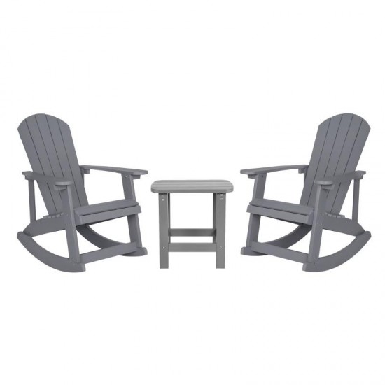 Flash Furniture Savannah 2PK Gray Rockers & 1 Table JJ-C14705-2-T14001-GY-GG