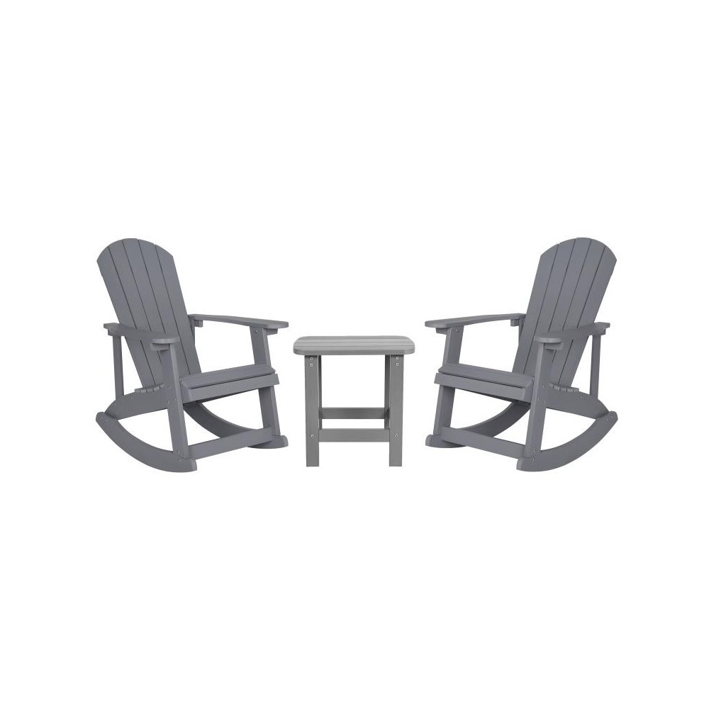 Flash Furniture Savannah 2PK Gray Rockers & 1 Table JJ-C14705-2-T14001-GY-GG