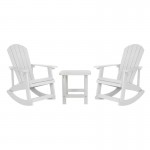 Flash Furniture Savannah 2PK White Rockers & 1 Table JJ-C14705-2-T14001-WH-GG