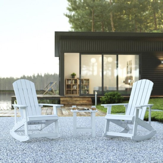 Flash Furniture Savannah 2PK White Rockers & 1 Table JJ-C14705-2-T14001-WH-GG