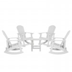 Flash Furniture Savannah 4PK White Rockers & 1 Table JJ-C14705-4-T14001-WH-GG