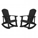 Flash Furniture Savannah 2 Pack Black Resin Rockers JJ-C14705-BK-2-GG