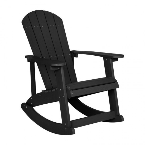 Flash Furniture Savannah Black Resin Rocking Chair JJ-C14705-BK-GG