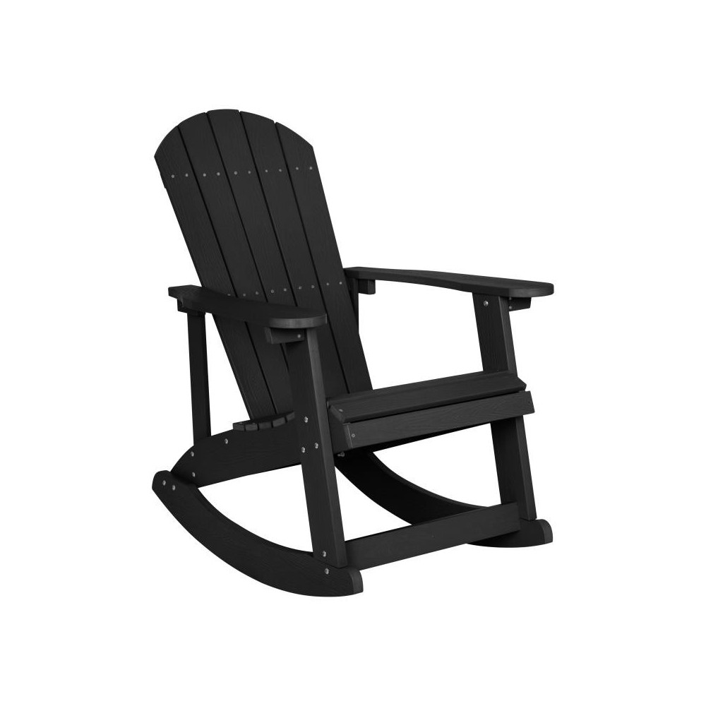 Flash Furniture Savannah Black Resin Rocking Chair JJ-C14705-BK-GG