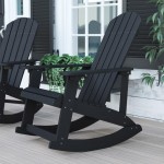 Flash Furniture Savannah Black Resin Rocking Chair JJ-C14705-BK-GG