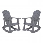 Flash Furniture Savannah 2 Pack Gray Resin Rockers JJ-C14705-GY-2-GG