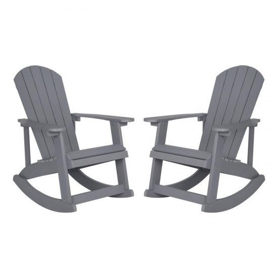 Flash Furniture Savannah 2 Pack Gray Resin Rockers JJ-C14705-GY-2-GG