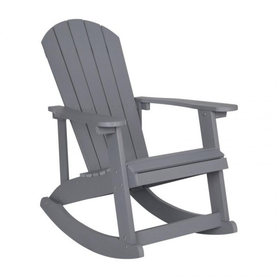 Flash Furniture Savannah Gray Resin Rocking Chair JJ-C14705-GY-GG