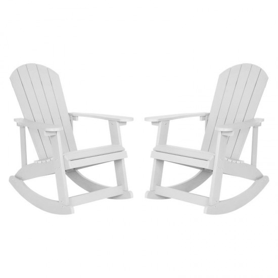 Flash Furniture Savannah 2 Pack White Resin Rockers JJ-C14705-WH-2-GG