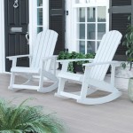Flash Furniture Savannah 2 Pack White Resin Rockers JJ-C14705-WH-2-GG