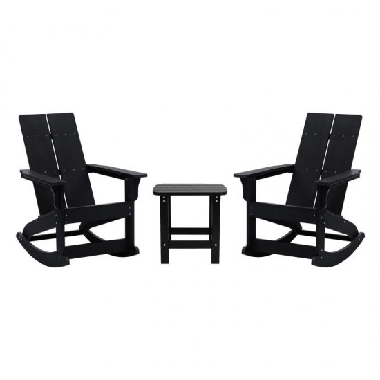 Flash Furniture Finn 2PK Black Rockers & Side Table JJ-C14709-2-T14001-BK-GG