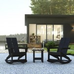Flash Furniture Finn 2PK Black Rockers & Side Table JJ-C14709-2-T14001-BK-GG