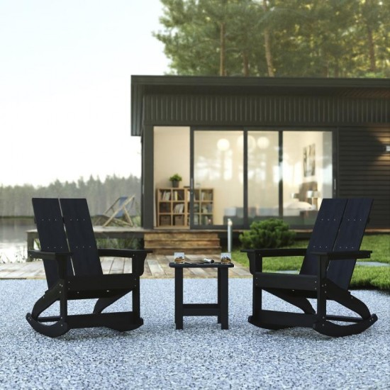 Flash Furniture Finn 2PK Black Rockers & Side Table JJ-C14709-2-T14001-BK-GG