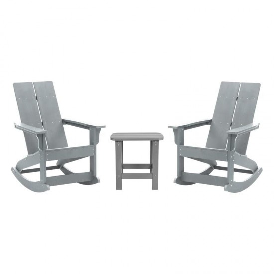 Flash Furniture Finn 2PK Gray Rockers & Side Table JJ-C14709-2-T14001-GY-GG