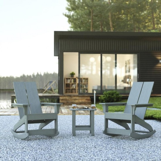 Flash Furniture Finn 2PK Gray Rockers & Side Table JJ-C14709-2-T14001-GY-GG