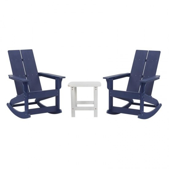 Flash Furniture Finn 2PK Navy Rockers & Side Table JJ-C14709-2-T14001-NW-GG