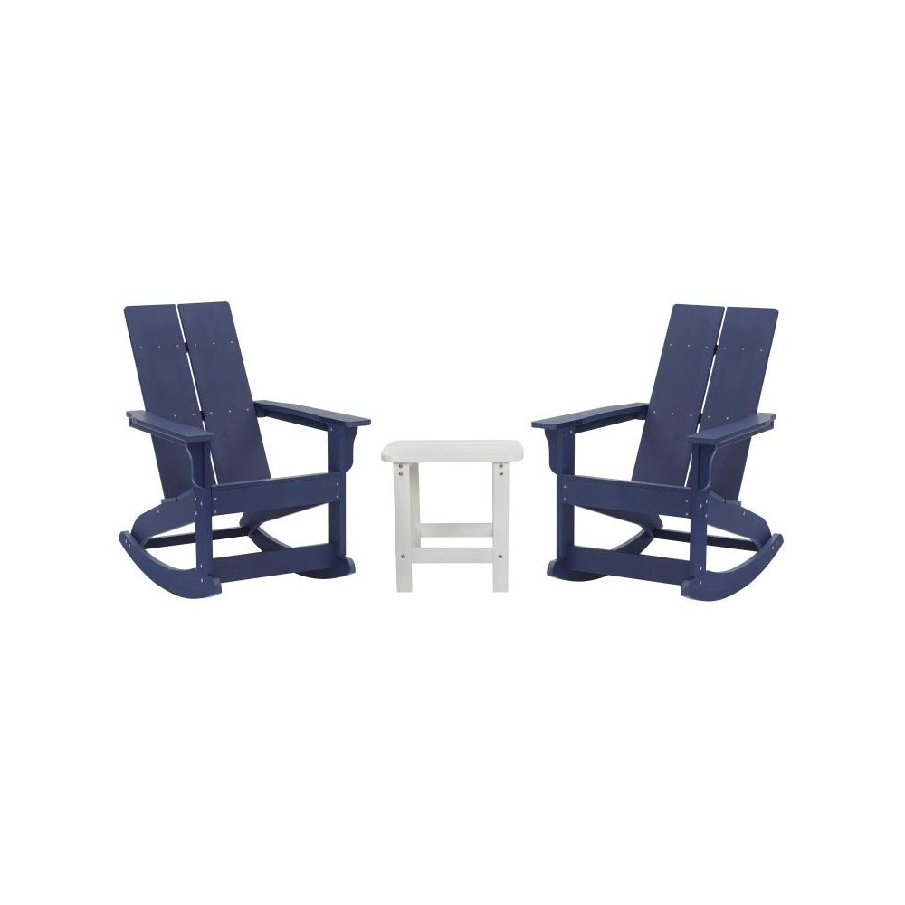 Flash Furniture Finn 2PK Navy Rockers & Side Table JJ-C14709-2-T14001-NW-GG