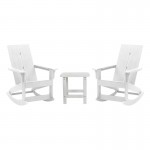 Flash Furniture Finn 2PK White Rockers & Side Table JJ-C14709-2-T14001-WH-GG