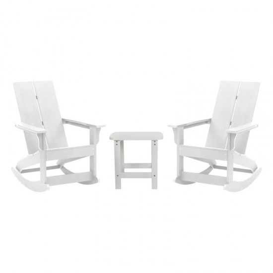 Flash Furniture Finn 2PK White Rockers & Side Table JJ-C14709-2-T14001-WH-GG