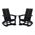 Flash Furniture Finn 2 PK Black Resin Rocking Chair JJ-C14709-BK-2-GG