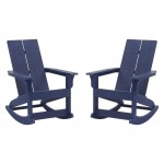 Flash Furniture Finn 2 PK Navy Resin Rocking Chair JJ-C14709-NV-2-GG