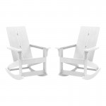 Flash Furniture Finn 2 PK White Resin Rocking Chair JJ-C14709-WH-2-GG