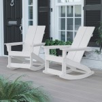 Flash Furniture Finn 2 PK White Resin Rocking Chair JJ-C14709-WH-2-GG