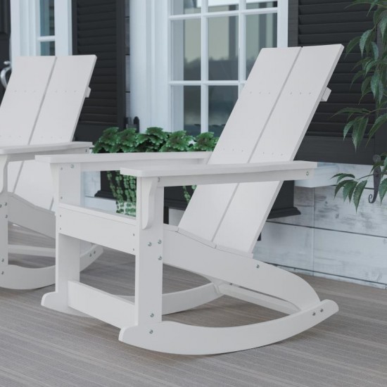 Flash Furniture Finn White Resin Rocking Chair JJ-C14709-WH-GG