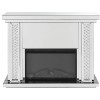 ACME Nysa Fireplace, Mirrored & Faux Crystals