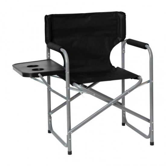 Flash Furniture Benjamin Black Folding Directors Chair JJ-CC305-BK-GG