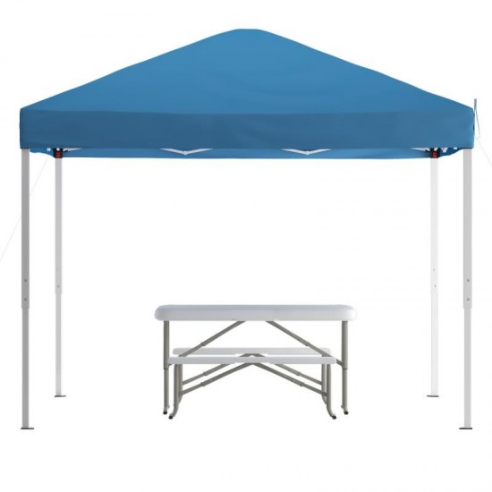 Flash Furniture Harris Canopy Tent & Folding Bench JJ-GZ10103-BL-GG