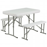 Flash Furniture Harris Canopy Tent & Folding Bench JJ-GZ10103-WH-GG