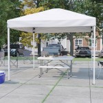 Flash Furniture Harris Canopy Tent & Folding Bench JJ-GZ10103-WH-GG