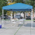 Flash Furniture Harris Canopy Tent,Table & 4 Chair JJ-GZ10183Z-4LEL3-BLWH-GG