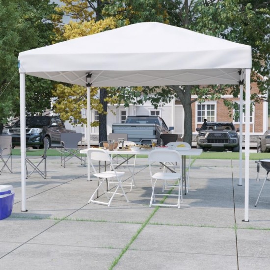 Flash Furniture Harris Canopy Tent,Table & 4 Chair JJ-GZ10183Z-4LEL3-WHWH-GG