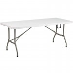 Flash Furniture Harris White Canopy & Folding Table JJ-GZ10PKG183Z-WH-GG