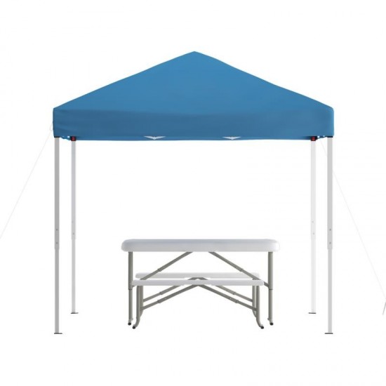 Flash Furniture Kramer Canopy Tent & Folding Bench JJ-GZ88103-BL-GG