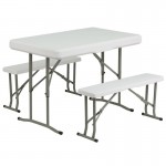 Flash Furniture Kramer Canopy Tent & Folding Bench JJ-GZ88103-WH-GG