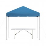 Flash Furniture Otis Blue Canopy & Folding Table JJ-GZ88183Z-BL-GG