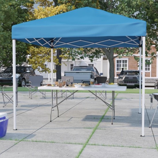 Flash Furniture Otis Blue Canopy & Folding Table JJ-GZ88183Z-BL-GG